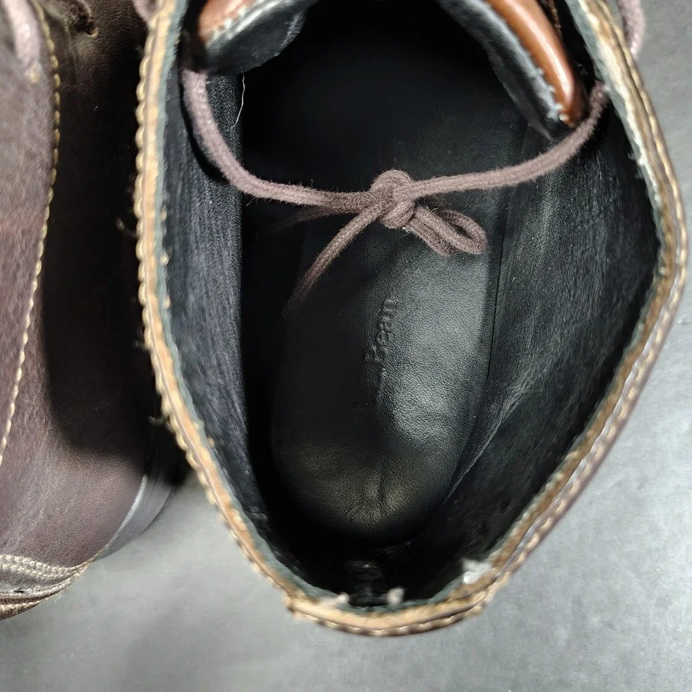 LL Bean Boots Mens 9 Brown Leather Waterproof Chukka 270751 Lace Up Ankle Shoes